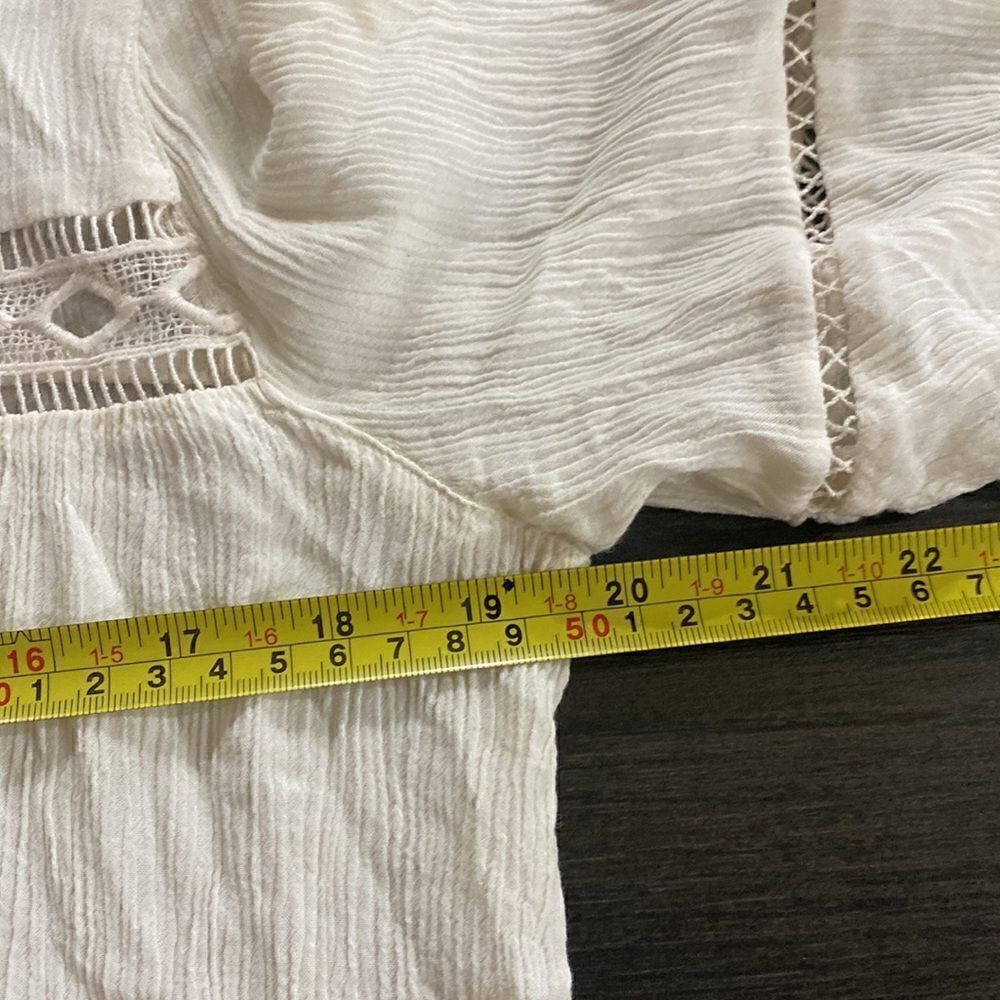 H&M boho flowy sleeve top long sleeve eyelet cut out size 12 - Picture 5 of 6